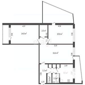 3-к квартира, вторичка, 64м2, 4/10 этаж