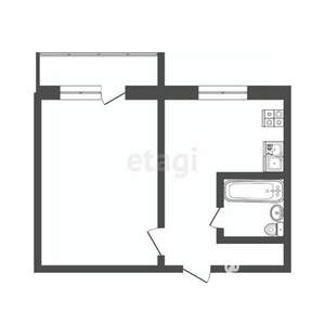 1-к квартира, вторичка, 37м2, 9/10 этаж