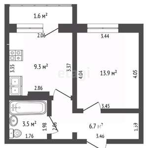 1-к квартира, вторичка, 33м2, 1/10 этаж
