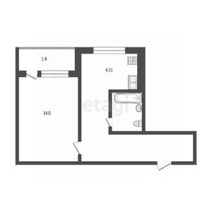 1-к квартира, вторичка, 34м2, 2/10 этаж