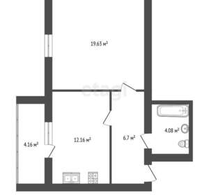 1-к квартира, вторичка, 47м2, 2/9 этаж