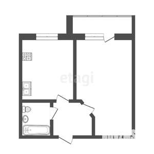 1-к квартира, вторичка, 41м2, 5/5 этаж