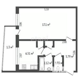 1-к квартира, вторичка, 33м2, 1/5 этаж