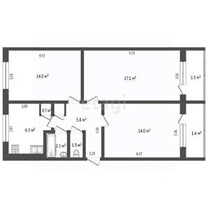 3-к квартира, вторичка, 57м2, 5/5 этаж