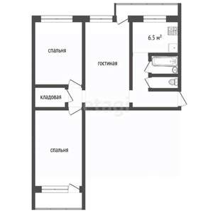 3-к квартира, вторичка, 64м2, 5/9 этаж