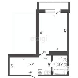 Студия квартира, вторичка, 29м2, 5/16 этаж