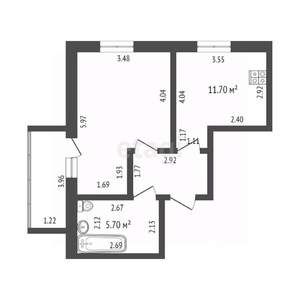 1-к квартира, вторичка, 40м2, 6/12 этаж