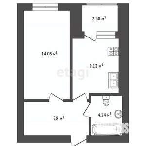 1-к квартира, вторичка, 36м2, 8/15 этаж