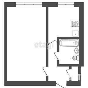 1-к квартира, вторичка, 29м2, 1/5 этаж
