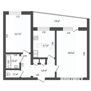 2-к квартира, вторичка, 48м2, 5/9 этаж