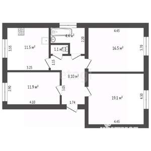3-к квартира, вторичка, 73м2, 1/4 этаж