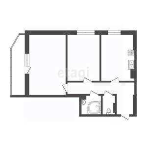 2-к квартира, вторичка, 57м2, 12/16 этаж