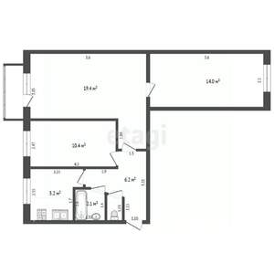 3-к квартира, вторичка, 58м2, 5/5 этаж