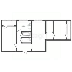 3-к квартира, вторичка, 65м2, 1/5 этаж