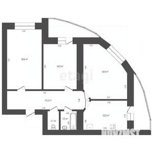 3-к квартира, вторичка, 81м2, 16/16 этаж
