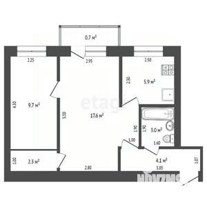 2-к квартира, вторичка, 43м2, 3/4 этаж