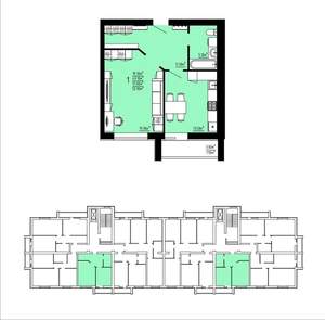 1-к квартира, вторичка, 48м2, 5/10 этаж