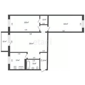 3-к квартира, вторичка, 59м2, 2/5 этаж