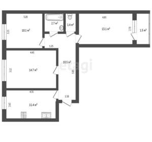 3-к квартира, вторичка, 64м2, 3/9 этаж