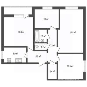 4-к квартира, вторичка, 81м2, 4/5 этаж