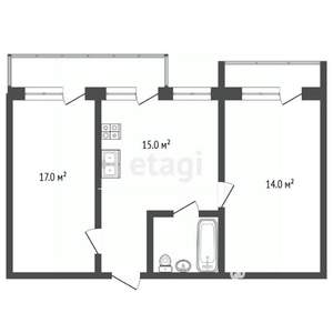 2-к квартира, вторичка, 62м2, 9/9 этаж