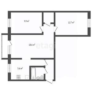 3-к квартира, вторичка, 53м2, 3/5 этаж