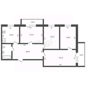 4-к квартира, вторичка, 88м2, 1/10 этаж