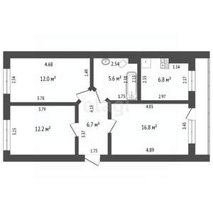 3-к квартира, вторичка, 60м2, 4/5 этаж