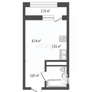 Студия квартира, вторичка, 22м2, 6/9 этаж
