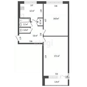 2-к квартира, вторичка, 47м2, 4/5 этаж