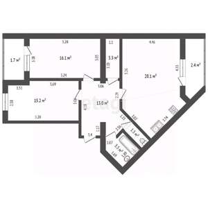 3-к квартира, вторичка, 81м2, 8/12 этаж