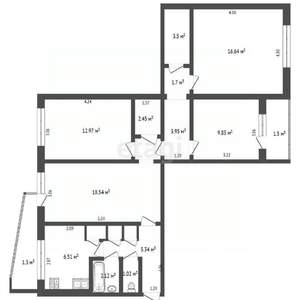 4-к квартира, вторичка, 86м2, 3/9 этаж