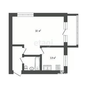 1-к квартира, вторичка, 31м2, 4/5 этаж