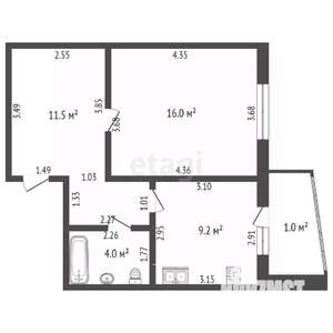 1-к квартира, вторичка, 41м2, 8/14 этаж