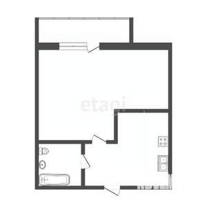 1-к квартира, вторичка, 30м2, 1/9 этаж