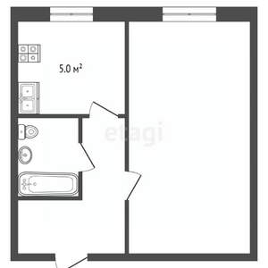 1-к квартира, вторичка, 31м2, 2/5 этаж