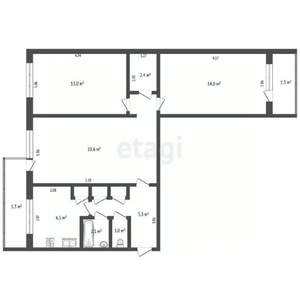 3-к квартира, вторичка, 64м2, 8/9 этаж