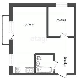2-к квартира, вторичка, 37м2, 4/5 этаж