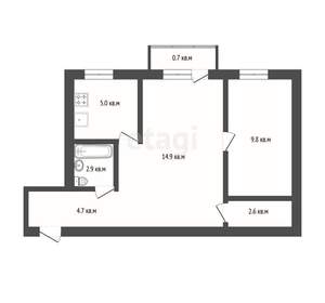 2-к квартира, вторичка, 40м2, 5/5 этаж