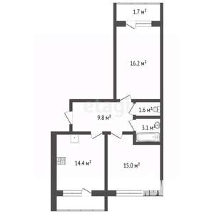 2-к квартира, вторичка, 61м2, 10/10 этаж