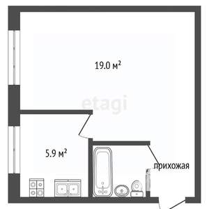 1-к квартира, вторичка, 30м2, 1/5 этаж