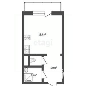 Студия квартира, вторичка, 24м2, 3/10 этаж