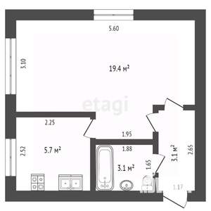 1-к квартира, вторичка, 31м2, 3/4 этаж