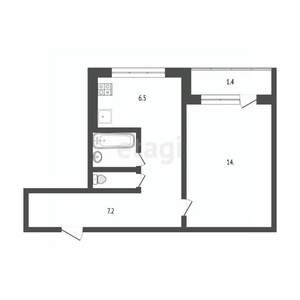 1-к квартира, вторичка, 33м2, 9/9 этаж