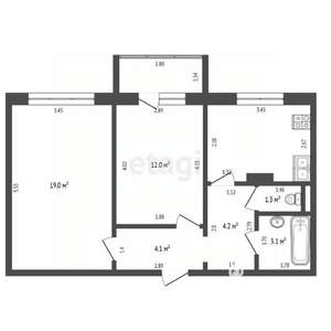 2-к квартира, вторичка, 52м2, 9/11 этаж