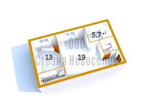 2-к квартира, вторичка, 42м2, 1/5 этаж