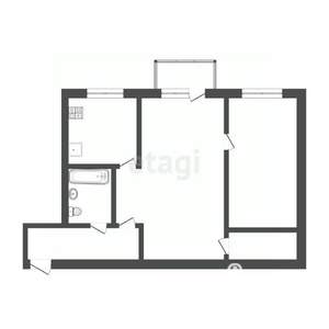 2-к квартира, вторичка, 43м2, 3/3 этаж
