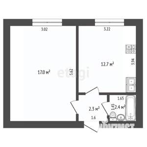 1-к квартира, вторичка, 34м2, 4/5 этаж