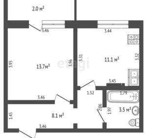 1-к квартира, вторичка, 34м2, 10/10 этаж
