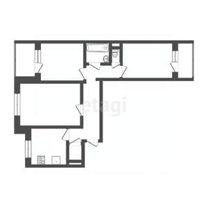 3-к квартира, вторичка, 61м2, 8/11 этаж